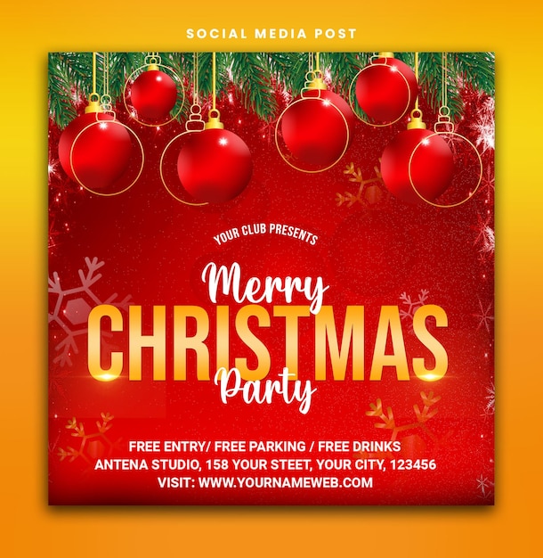 Christmas Party Flyer Background Design