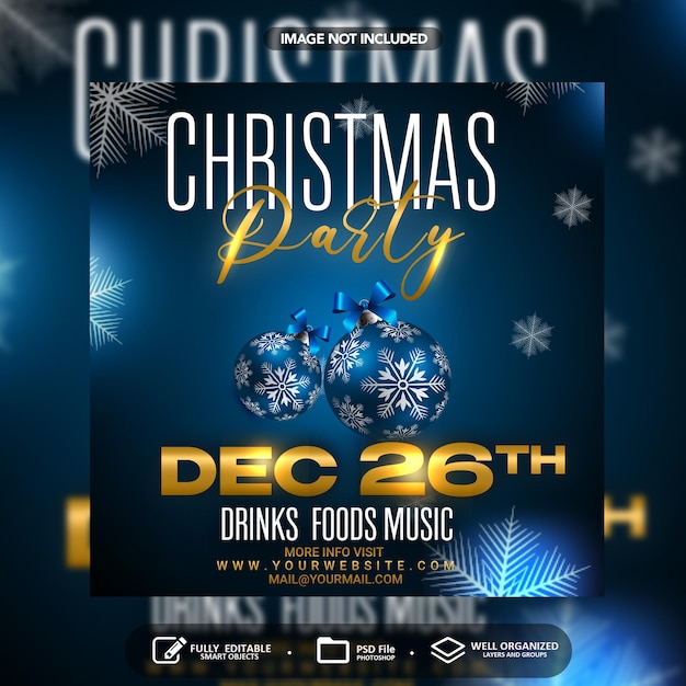 PSD christmas party flyer concert social media template psd