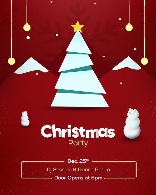 PSD christmas party flyer design