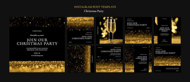 PSD christmas party instagram posts collection