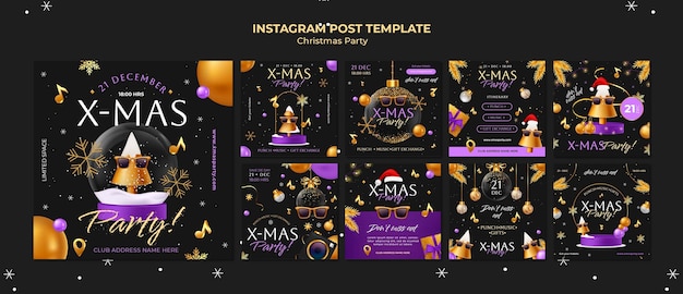 PSD christmas party instagram posts