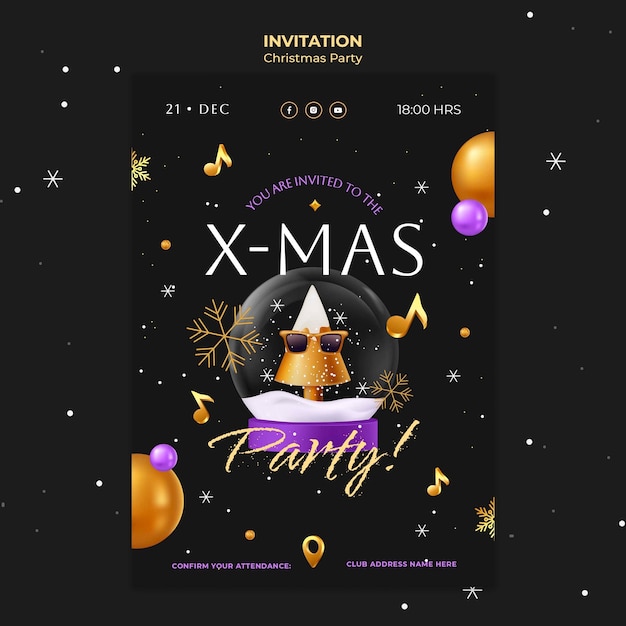 Christmas party invitation template