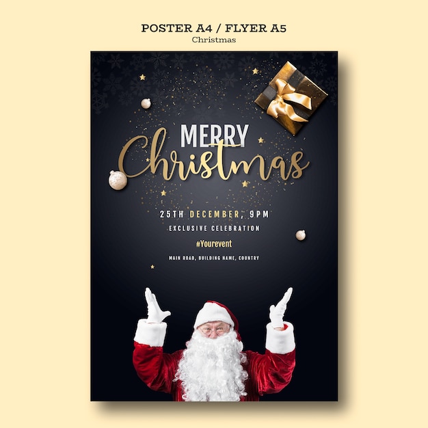 Christmas party poster template