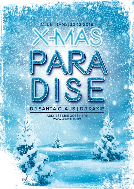 PSD christmas party poster