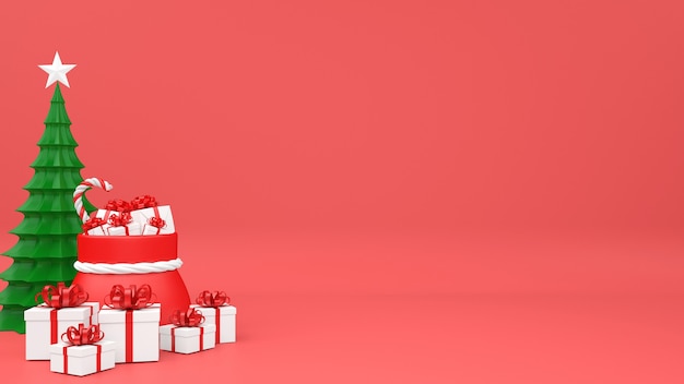 Decorazione di scatola regalo mockup pastello di natale