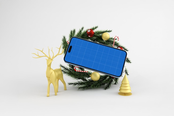 PSD christmas phone mockup