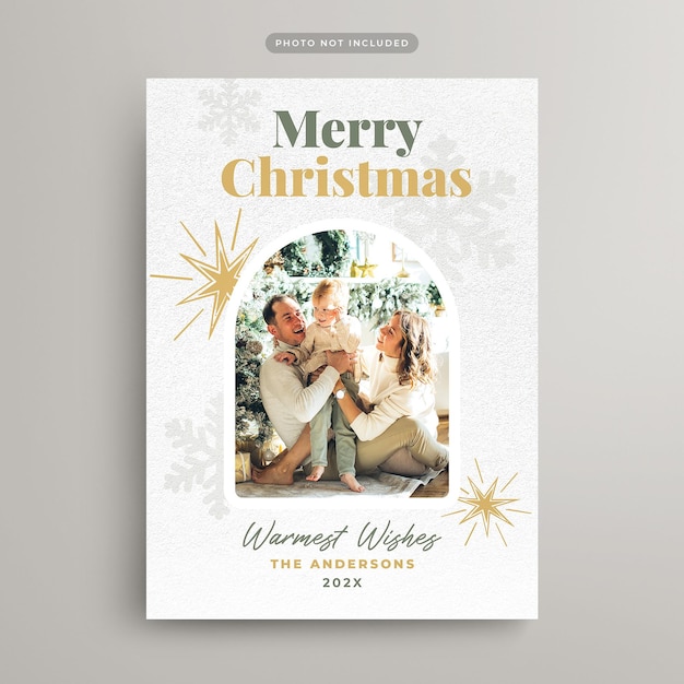 PSD christmas photo card for instagram social media post and web banner