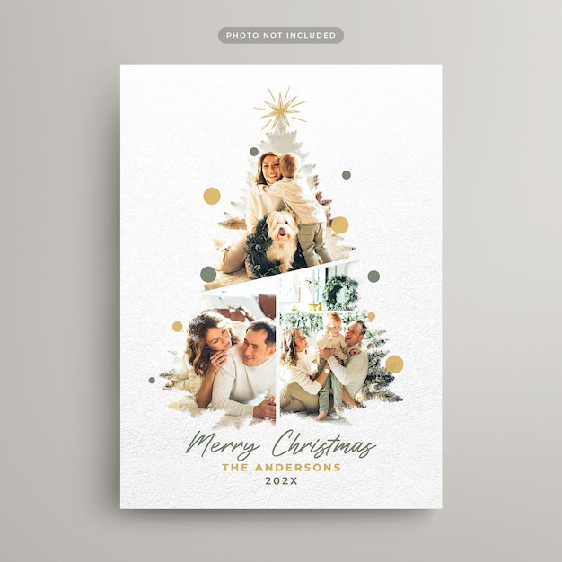 PSD christmas photo card for instagram social media post and web banner