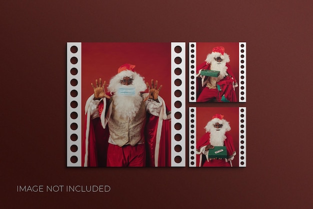 PSD christmas photo frame mockup