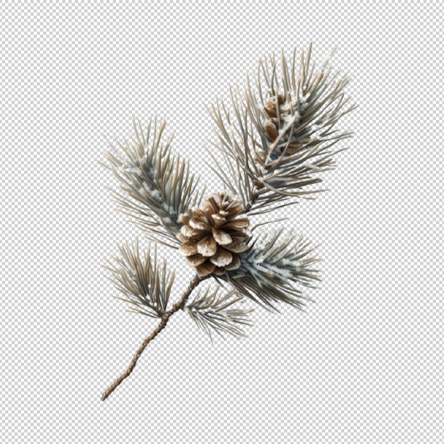 Christmas pine tree branch on transparent background