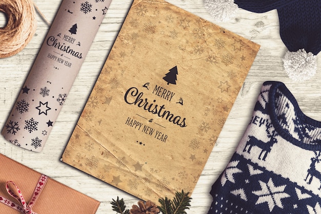 Christmas poster mockup