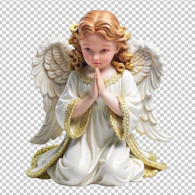 PSD christmas praying angel on transparent background