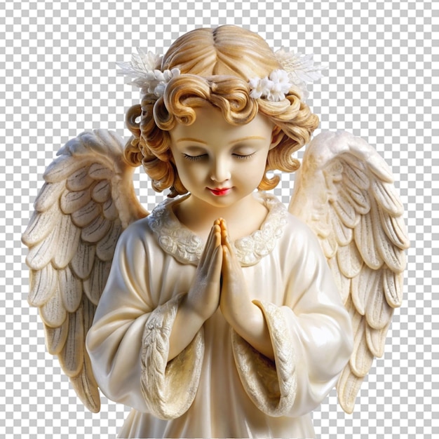 PSD christmas praying angel on transparent background