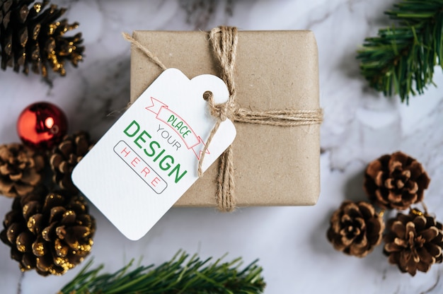 Christmas present tag psd