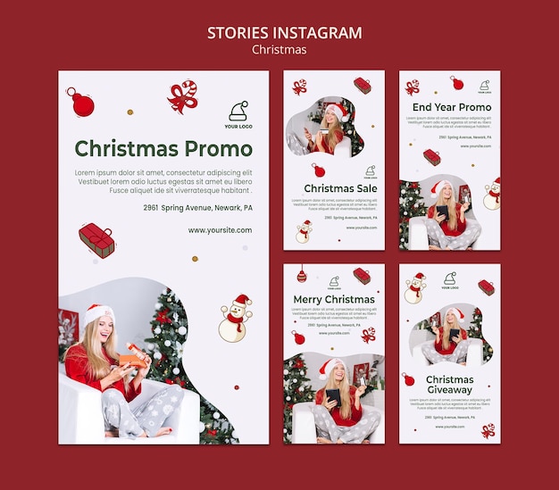 クリスマスプレゼントショップInstagramストーリーテンプレート