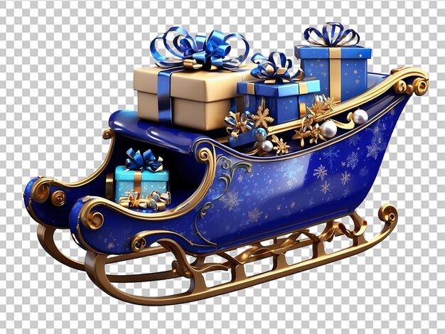 PSD christmas presents on a sledge vector