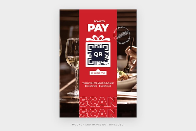 PSD christmas qr code flyer template in psd v4