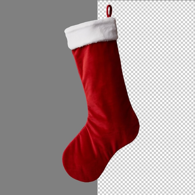 PSD christmas red socks isolated on transparent background png psd