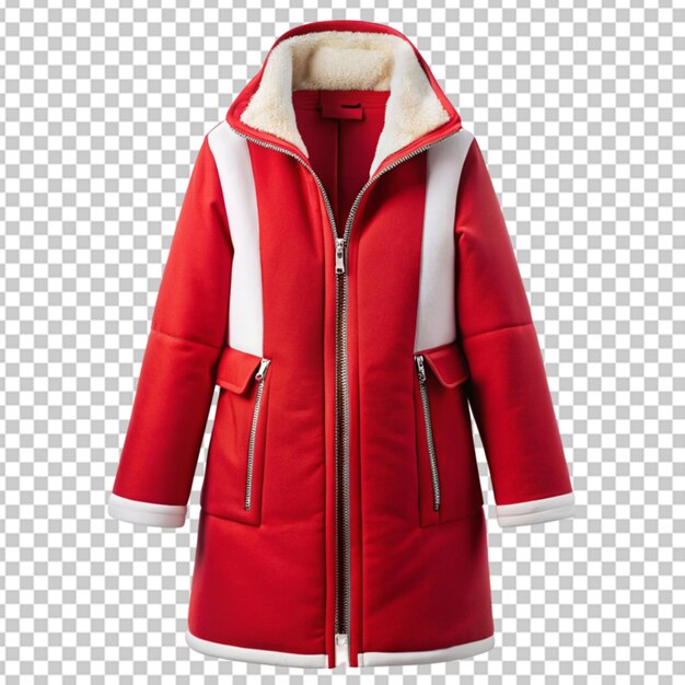 PSD christmas red and white coat transparent background