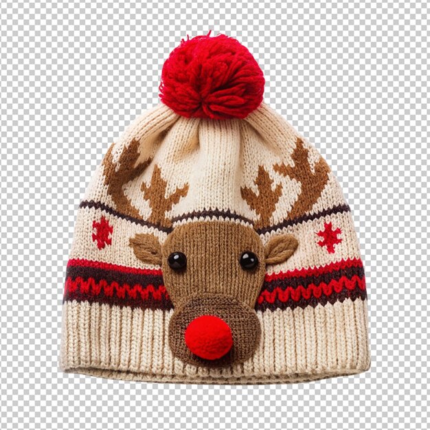 Christmas reindeer cap on transparent background