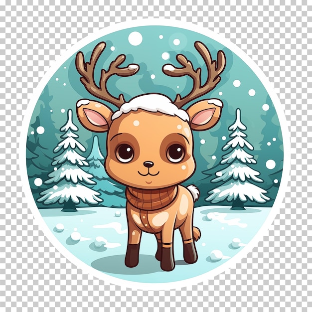 PSD christmas reindeer clip art isolated