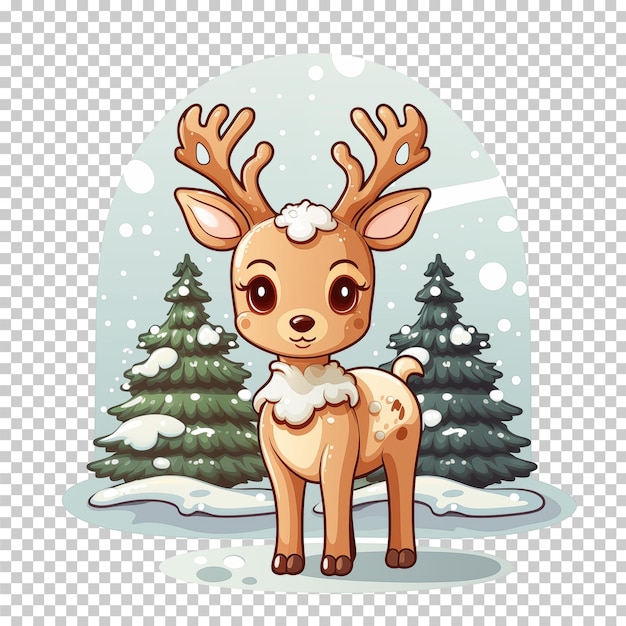PSD christmas reindeer clip art isolated