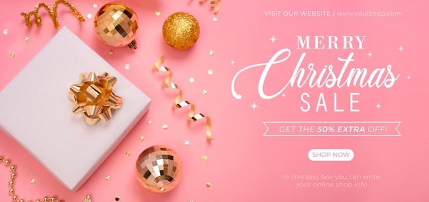 PSD christmas sale banner cover page website.