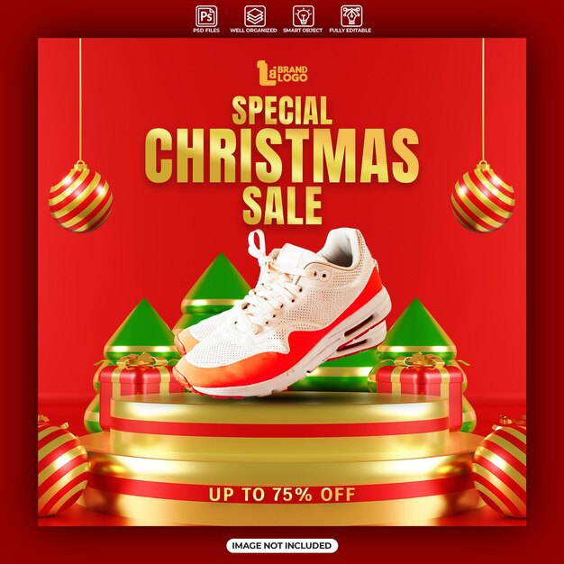 Christmas sale event poster template