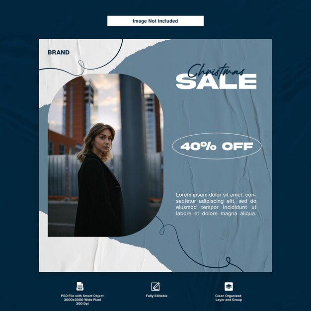 Christmas sale fashion product instagram post template