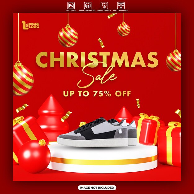 Christmas sale instagram post template