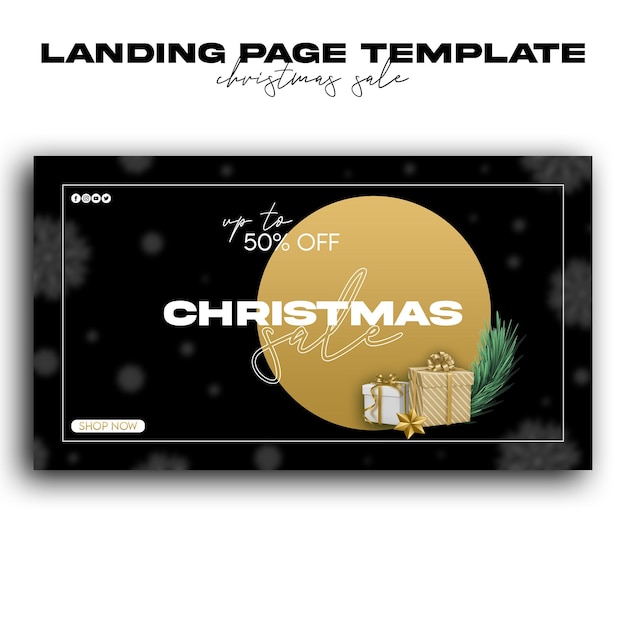 PSD christmas sale landing page template