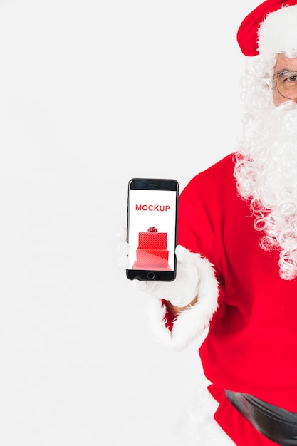 Christmas sale mockup with santa