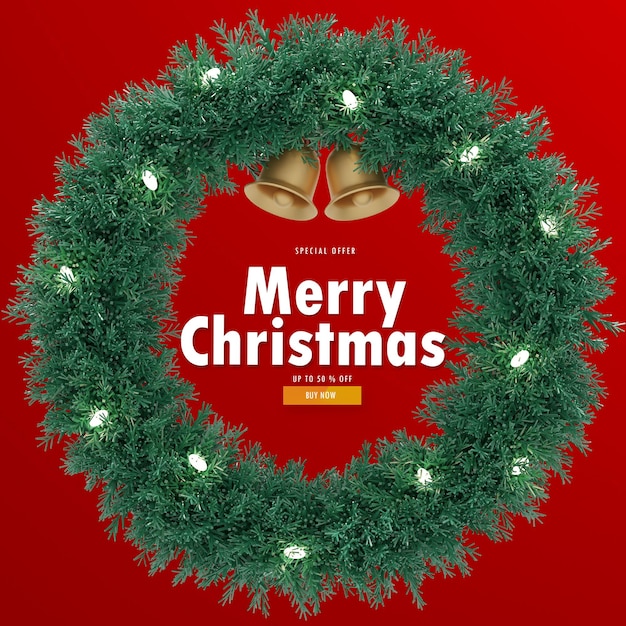 christmas sale social media post design template