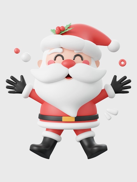 PSD christmas santa claus christmas theme elements 3d illustration