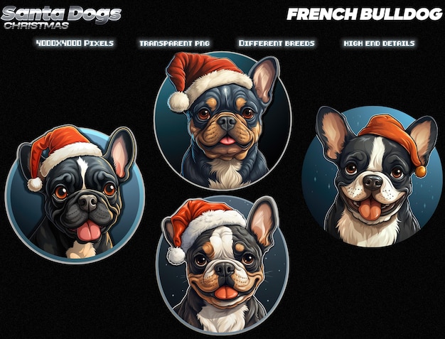 Christmas Santa Dogs Creative PNGs