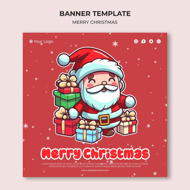 Christmas santa social media post design template