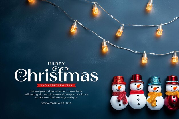 PSD クリスマス・シーズン・セレブレーション ⁇ カラフルなクリスマス・ボーダーを背景にツイッチ