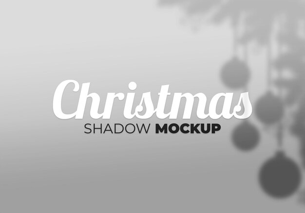 Christmas shadow mockup of ball and tree