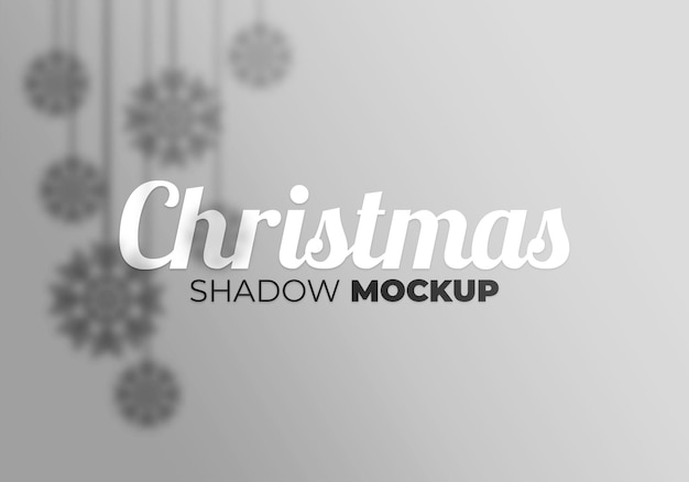 PSD christmas shadow mockup of snowfall