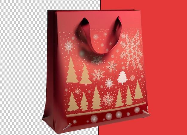 Christmas shopping bag red