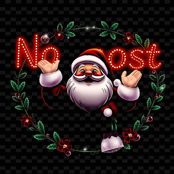 PSD a christmas sign with a santa claus on it