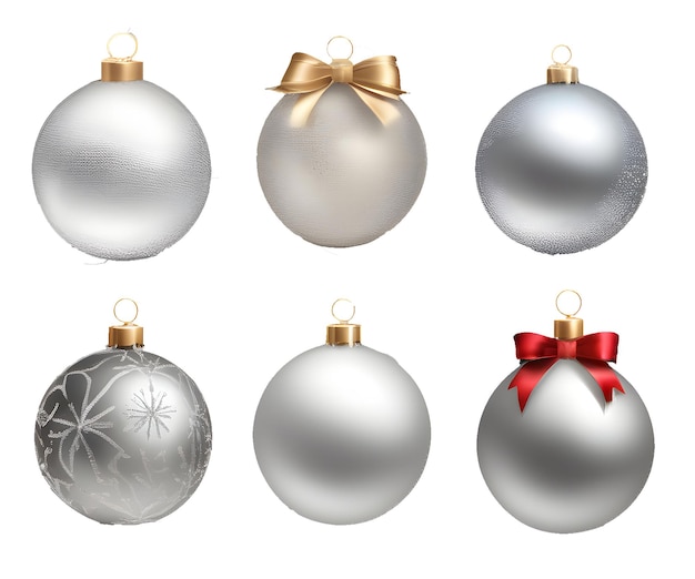 PSD christmas silver elegance with decorative baubles shimmering balls a festive touch of red ribbon