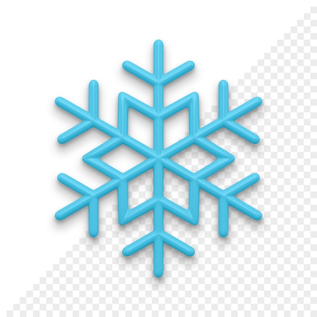 PSD icona 3d del fiocco di neve di natale