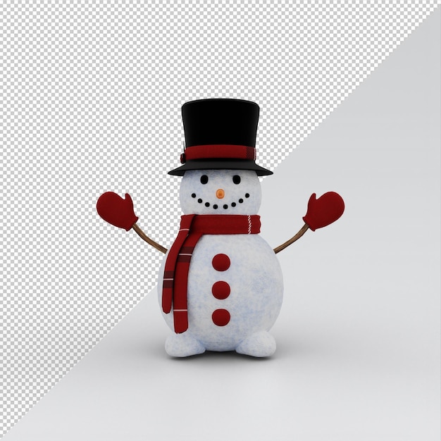 PSD christmas snowman isolated