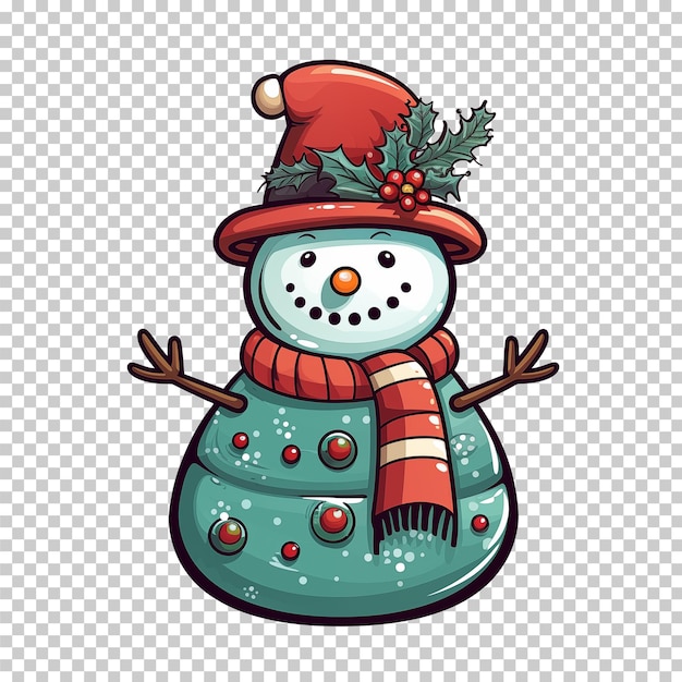 PSD christmas snowman isolated