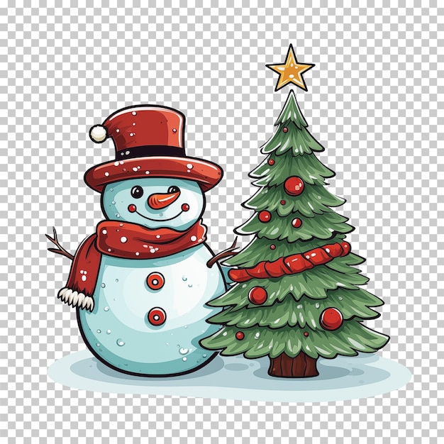 PSD christmas snowman isolated