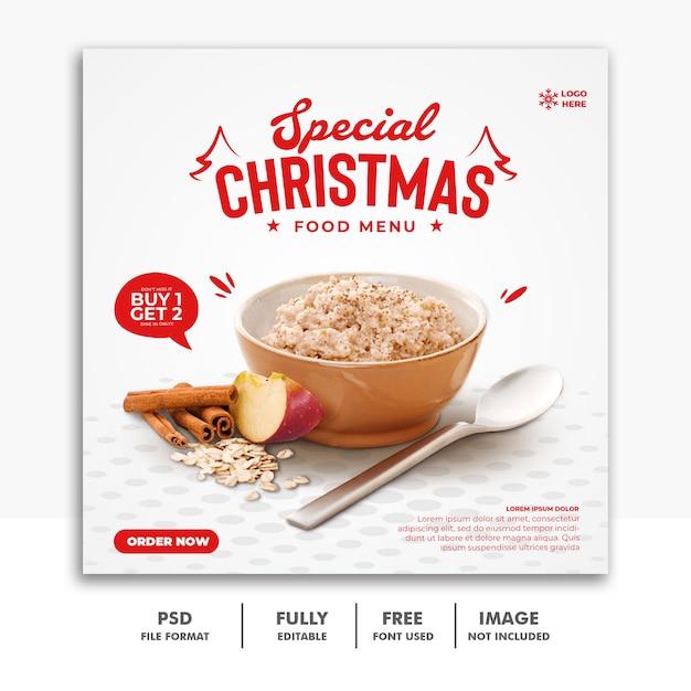 PSD christmas social media post square banner template