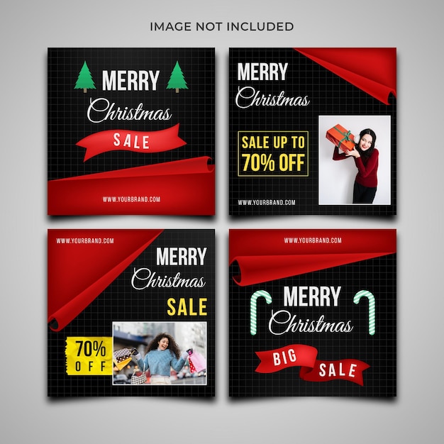 Christmas social media post template collection