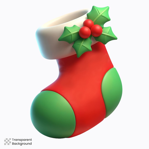 PSD christmas sock 3d icon illustration