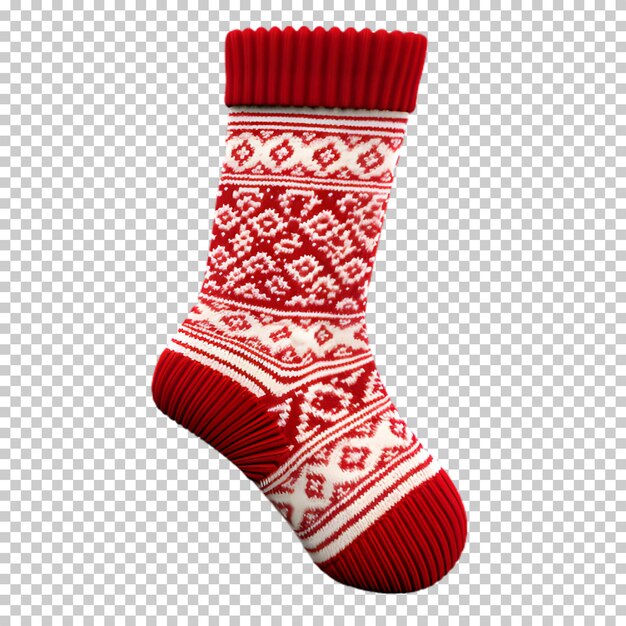 PSD christmas socks isolated on transparent background